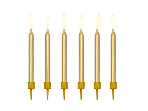Picture of BIRTHDAY CANDLES PLAIN GOLD - 6 PACK